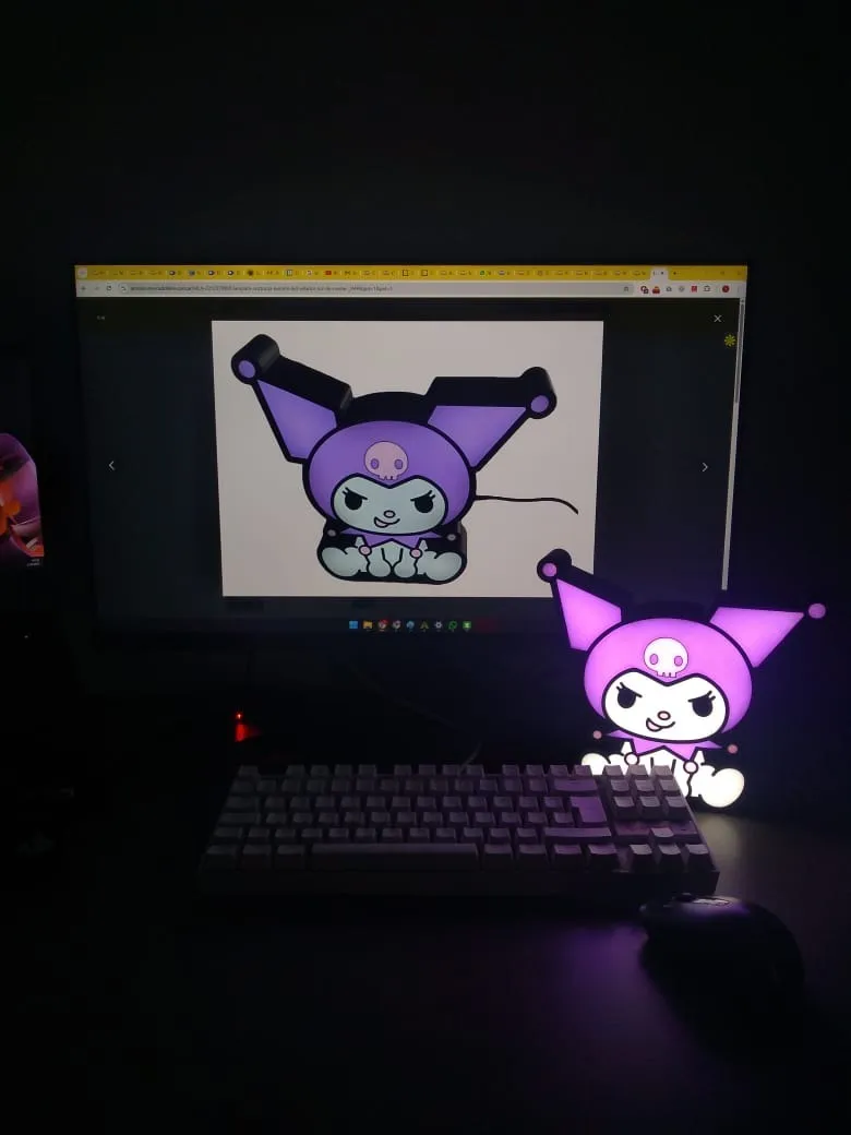Lámpara Nocturna Kuromi De Hello Kitty Velador