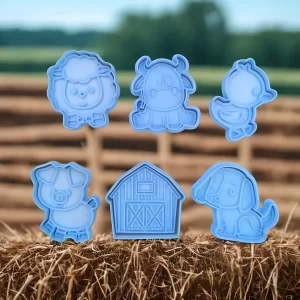 Cortante + Sello Animales Granja Galletitas Setx6 Moldes Color Según Stock