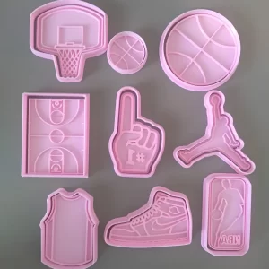Cortantes + Sello Galletitas De Básquet Set X 9 De 8 Cm Color Según Stock