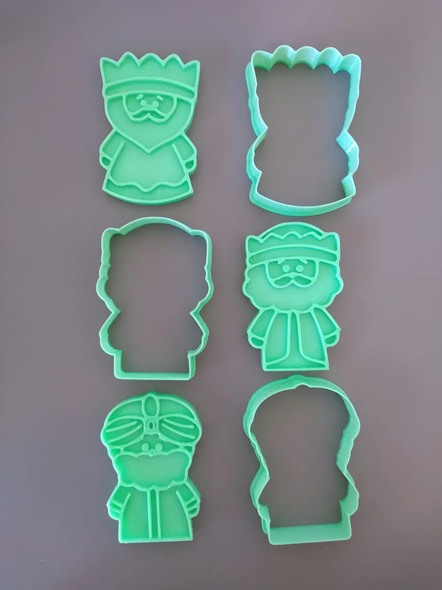 Cortantes + Sello Reyes Magos Navidad Galletitas Setx3 Color Según Stock