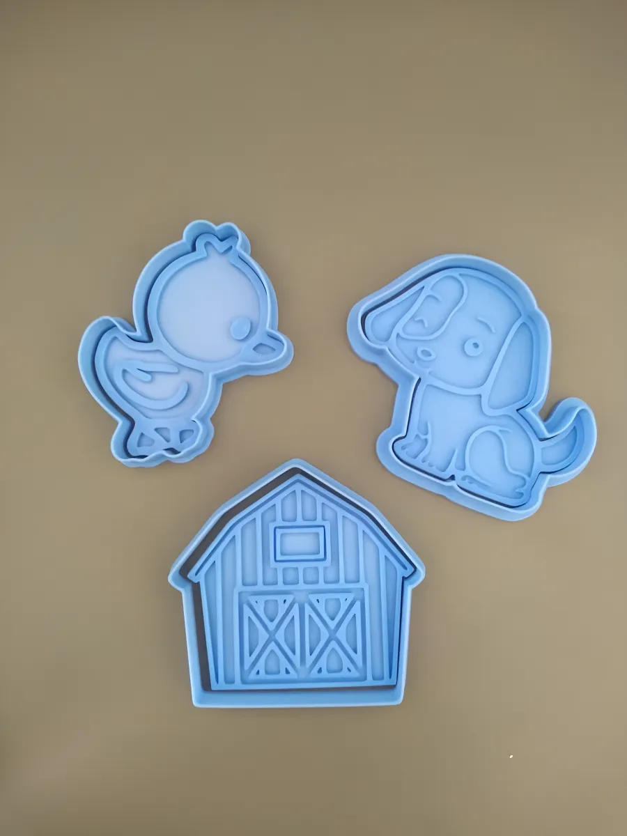 Cortante + Sello Animales Granja Galletitas Setx6 Moldes Color Según Stock