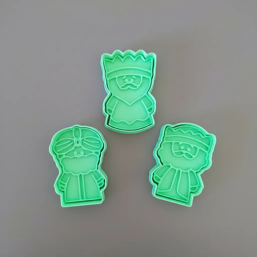 Cortantes + Sello Reyes Magos Navidad Galletitas Setx3 Color Según Stock