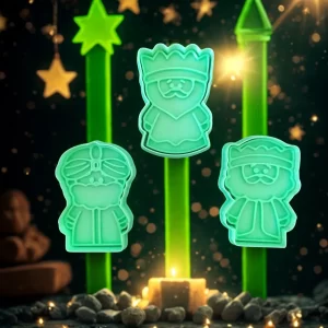 Cortantes + Sello Reyes Magos Navidad Galletitas Setx3 Color Según Stock