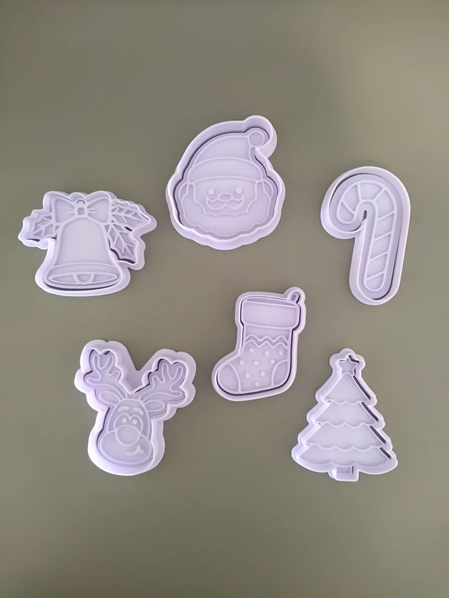 Cortante + Sello Galletitas Navideñas, Set X 6 Moldes color según stock