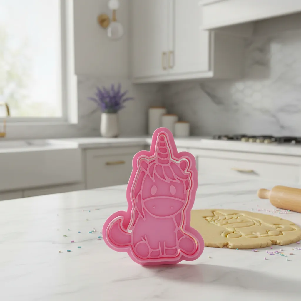 Kit cortante + sello Unicornio Arcoiris Galletitas Masa x6 color según stock