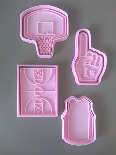 Cortantes + Sello Galletitas De Básquet Set X 9 De 8 Cm Color Según Stock