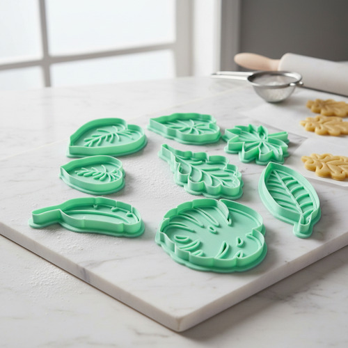 Cortantes Hojas Tropicales Monstera X8 | Galletitas Fondant Color Según Stock