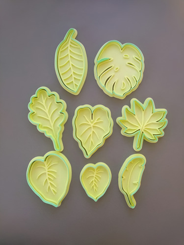 Cortantes Hojas Tropicales Monstera X8 | Galletitas Fondant Color Según Stock