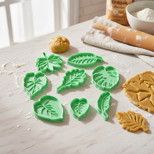 Cortantes Hojas Tropicales Monstera X8 | Galletitas Fondant Color Según Stock